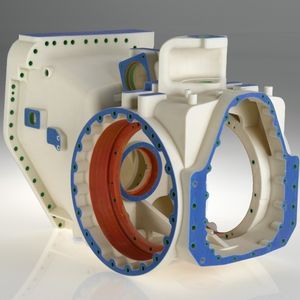 Abb.2: Ganz einfach: Über einen Online-Shop können Kunden ihre 3D-Modelle hochladen und Druckaufträge versenden. Wenig später erhalten sie das ausgedruckte Modell. Beispiel: Getriebe-Gehäuse
