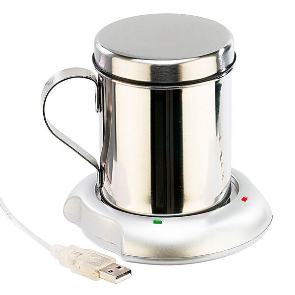 Wem die Ember-Tasse zu teuer ist, dem bleibt ja noch der gute alte USB-Tassenwärmer inkl. Tasse von Monsterzeug.de. Der kostet 19,99 Euro und hält den Kaffee auch warm. (www.monsterzeug.de)