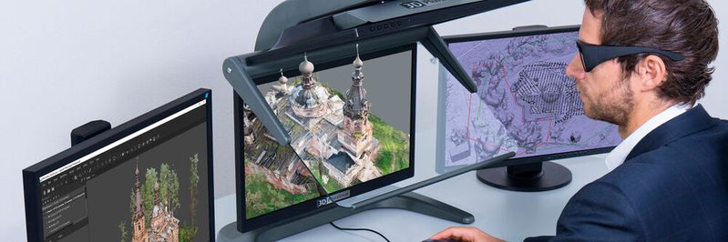 Die Symbiose aus Soft- und Hardware mit Agisoft Metashape Pro und 3D Plura View Stereo-Monitor sorgt für hohen Betrachtungskomfort.(Bild:  Schneider Digital)