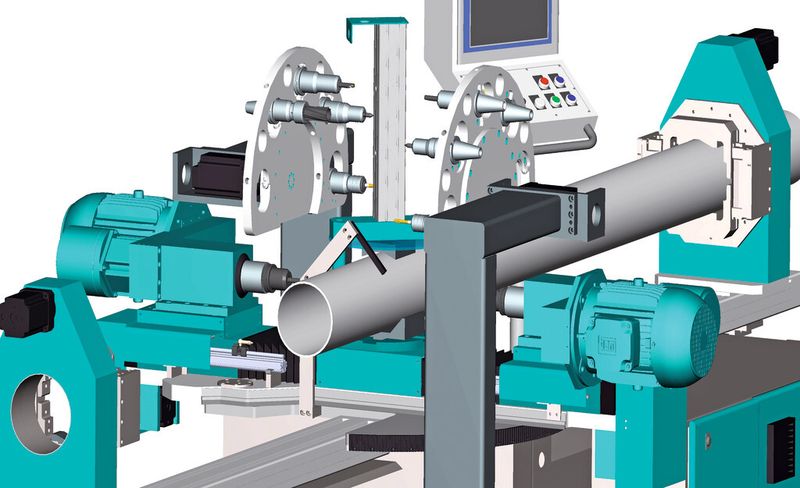Bild 1: Die Rohrbohrmaschine RBV-20 mit Werkzeugwechsler ist nach den Prinzipien der Lean-Automatisierung aufgebaut. (Bild: Hebö)