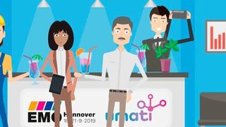 Humorvoll geht es zu im umati-Messevideo. Am Beispiel der fiktiven Bauer GmbH erlebt der Zuschauer mit Maschinenbediener Bruno die Reise von der Problemstellung bis hin zur Problemlösung. (VDW)