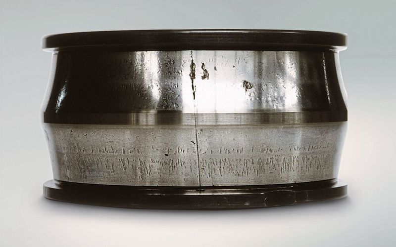 Bei diesem durchgehärteten Innenring eines Pendelrollenlagers führten die Umfangsspannungen aufgrund der hohen Temperaturen erst zu Rissen, dann zum Bruch. (NSK)