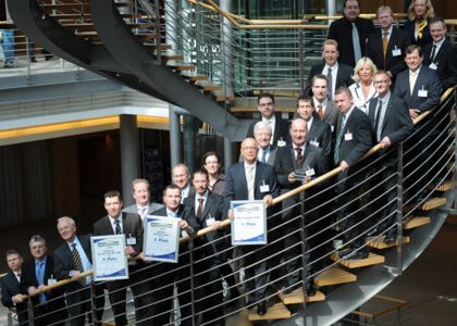 ...und dann das finale Fotoshooting der glorreichen Sieger. Auf Wiedersehen beim 7. Vertriebs Award in Leipzig, diesmal bereits am 28. März 2009. (Archiv: Vogel Business Media)