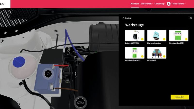 Genau wie in der realen Werkstatt muss der User die richtigen Werkzeuge auswählen.(Bild:  autoFACHMANN)