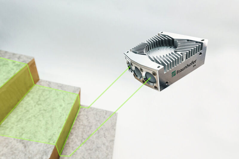 Das Fraunhofer IPA hat beim Me-Bot ein Radarmodul integriert, das Hindernisse wie Treppenstufen sicher erkennt und den Automatismus zum Überwinden auslöst. (Rainer Bez / Fraunhofer IPA)