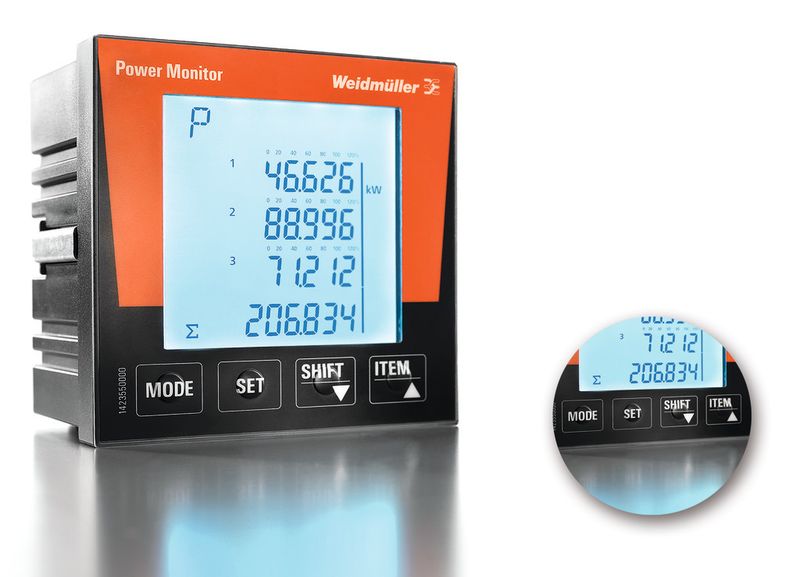 Weidmüller Power Monitor: Messen und Erfassen elektrischer Kenn-größen von Maschinen und Anlagen. Das Gerät erfasst selbst kleinste Leistungen, beispielsweise von Geräten im Stand-by-Modus. (Weidmüller)