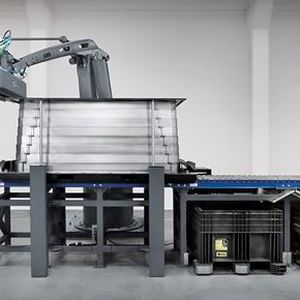 Desktop Metal (Halle 12.0, Stand D101): Der neue Sand-3D-Drucker S-Max Flex kombiniert einen preisgünstigen Industrieroboter mit einem neuartigen Endeffektor-Druckkopf.(Bild:  Desktop Metal)