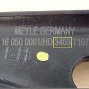 Querlenker von Meyle mit der Produktionsnummer 3403 können im schlimmsten Fall brechen.(Foto:  Meyle)