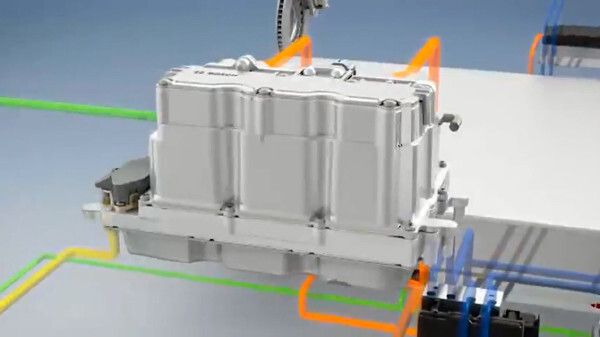 Der Inverter ist das Bindeglied zwischen der Batterie und dem eklektrischen Achsantrieb (Bosch)
