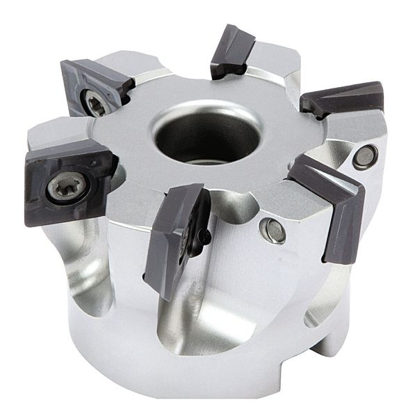 Bild 1: Bei dem Fräser Duo-Mill lassen sich zwei geometrisch verschiedene Wendeschneidplatten in einem einzigen Plattensitz spannen. (Bild: Arno)