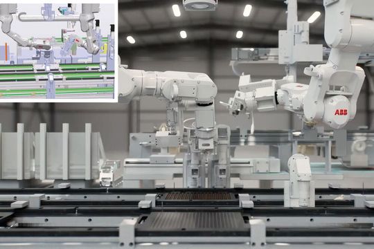 ABB Robotics geht eine Partnerschaft mit Nvidia ein. Ziel ist es, physikalische KI in Industriequalität  bereitzustellen, damit Hersteller die Markteinführungszeit verkürzen und Kosten senken können.(Bild:  ABB Robotics)