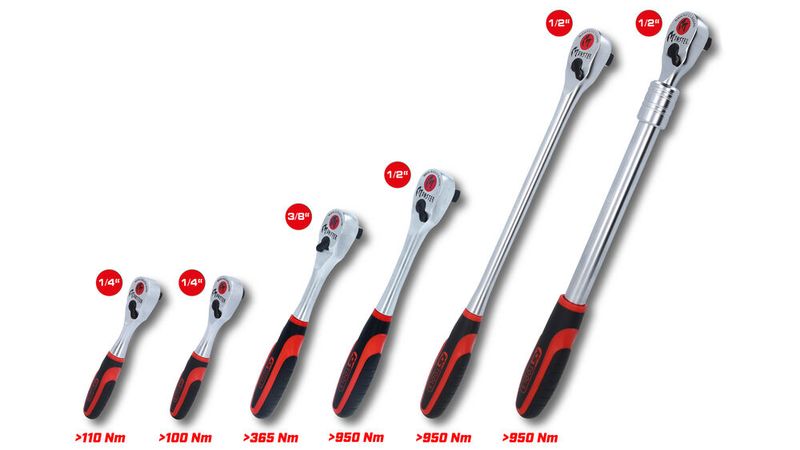 Insgesamt gehören sechs Ratschen zur neuen Monster-Serie, die je nach Modell zwischen 29,90 und 99,90 Euro kosten. (Bild: KS Tools)