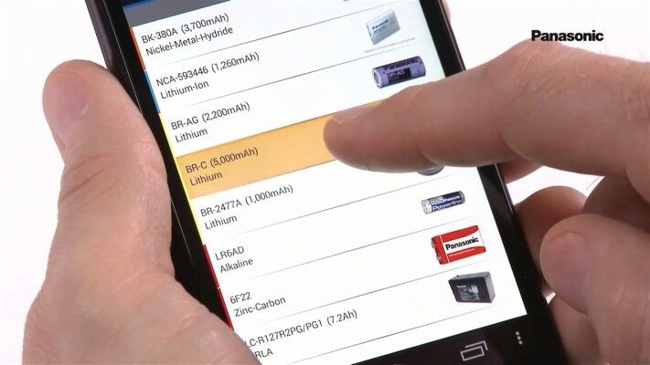Hilft bei der Batterie-Suche: die Panasonic Battery Finder App gibt es nun auch für Smartphones, Tablets, Laptops und Desktops (Bild: Panasonic Industrial Devices)