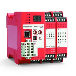 Die kostengünstige und kompakte SmartGuard 600 von Rockwell Automation ist für Anwendungen ausgelegt, die im Funktions- und Leistungsbedarf zwischen Sicherheitsrelais und klassischen Sicherheitssteuerungen angesiedelt sind. Damit reduzieren sich Verdrahtungs- und Installationskosten, die bei relaisbasierten Systemen üblicherweise anfallen, deutlich. Zudem lässt sie sich mit speicherprogrammierbaren Steuerungen kombinieren.