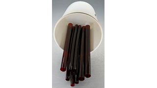 These new bioplastic straws made using potato starch and lignin are strong in water but still biodegrade. (Source: Adapted from ACS Omega, 2023)