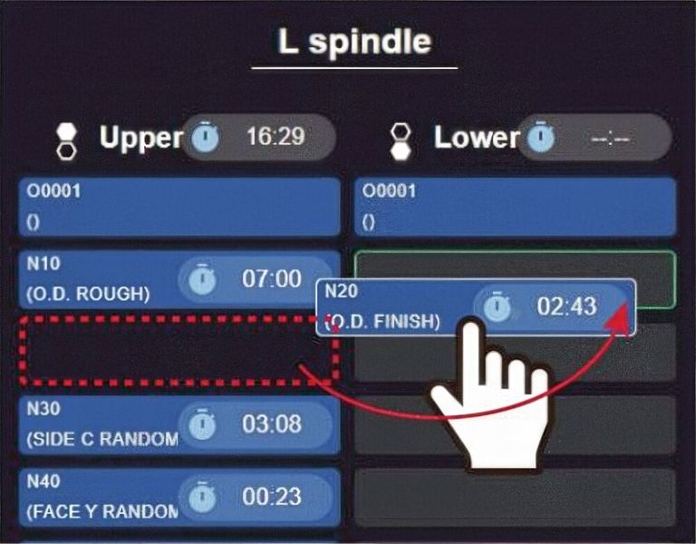 Le logiciel de programmation dialoguée Protona visualise le processus d'usinage et permet l'optimisation via glisser-déposer. (Source : Walter Meier (Fertigungslösungen) AG)