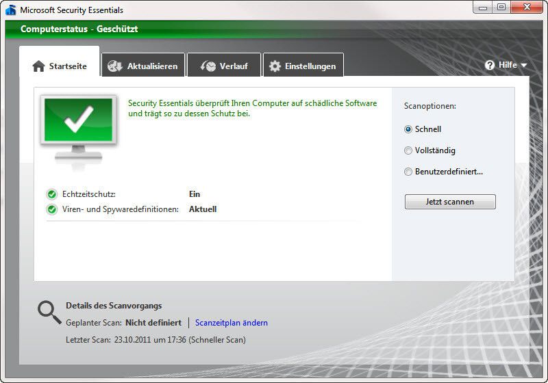 Microsoft bietet ein eigenes Antiviren-Programm an, welches durchaus zuverlässig funktioniert. Microsoft Security Essentials stellt Microsoft vollkommen kostenlos zur Verfügung. Der Vorteil der Lösung ist die optimale Integration in Windows und der nicht aufdringliche Betrieb. Die Lösung lässt sich auf bis zu 10 PCs auch vollkommen kostenlos in Unternehmen einsetzen. Das erlauben andere Freeware-Programme nicht. Virendefinitionen bezieht das Tool direkt aus der Windows-Update-Funktion von Windows. (Archiv: Vogel Business Media)