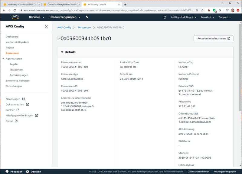 Im Bereich Details finden sich die Ressource-Meta-Daten der angewählten Ressource.