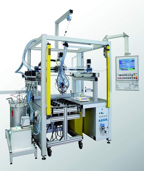 Robotergesteuerte Dosierzelle mit grafischer Benutzeroberfläche ermöglicht schnelles, hochpräzises Dosieren. Bild: Cario (Archiv: Vogel Business Media)