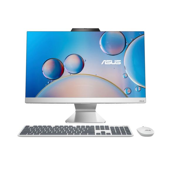 Beim Asus ExpertCenter E3 AiO 24 ist das Full-HD-IPS-Panel in einen sehr schnmalen Rahmen gefasst. Das Screen-to-Body-Verhältnis liegt bei 88 Prozent. Als Prozessor dient hier grundsätzlich ein Intel Core 5 120U.   (Bild: Asus)