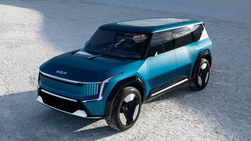 Kia bringt mit dem EV9 ein großes E-SUV. Das Bild zeigt das 2021 vorgestellte EV9 Concept. (Bild: Kia)