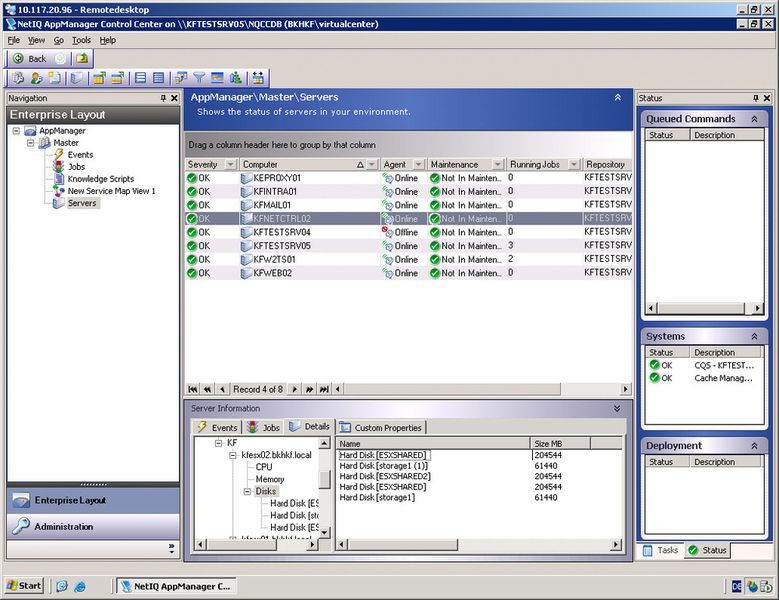 Unter Details offenbart der AppManager die für das Einrichten der Überwachung wichtigsten Eckdaten. Weshalb jedoch die gebundenen iSCSI-Laufwerke eines ESX-Servers doppelt angezeigt werden, blieb ein Rätsel. (Archiv: Vogel Business Media)