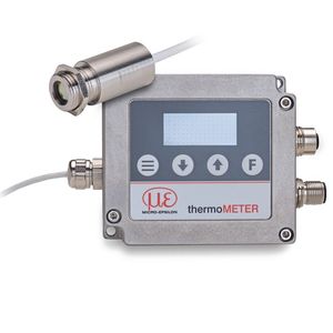The UC (Universal Controller) thermometer separates sensor and controller - connected by a cable of 1 to 15 m length - ideal for high ambient temperatures without endangering the controller unit.(Image: Micro-Epsilon)