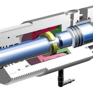 Bild 1 Verriegelungszylinder CyPull: In seiner Endlage aktiviert sich automatisch eine Kraftüberhöhung mit gleichzeitiger formschlüssiger Verriegelung.