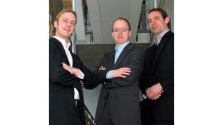 Das Gründerteam der Perfluorence GmbH: Hagen Marks, Frederico Rosenbaum und Thomas Engelhardt (von links nach rechts). (Bild: K. Wolf/IPF Dresden)
