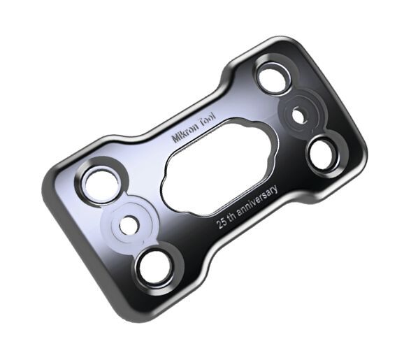 Bei einer zervikalen Knochenplatte aus Reintitan Grad 2 (3.7035 – EN Ti 2 / ASTM B348) erzielen die Schweizer Zerspanspezialisten eine hervorragende Oberflächengüte. (Bild: Mikron Tool)