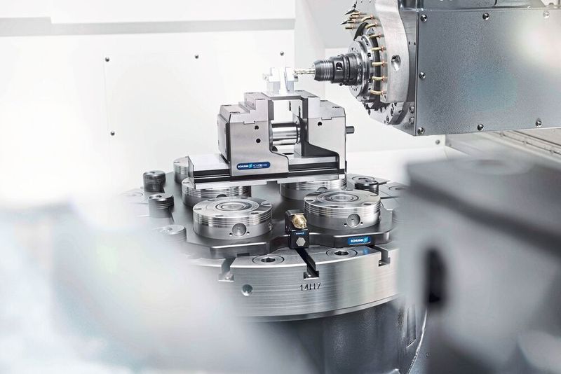 The Vero-S-NSE3 quick-change pallet module now has a newly introduced, standard, dynamic pressure monitoring.  (Schunk)