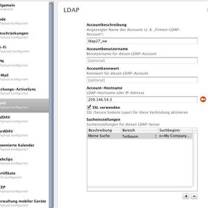 SSL-Konfiguration beim LDAP-Protokoll.