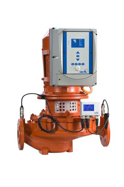 Umwälzpumpe Etaline mit dem neuen PumpMeter  (Bild: KSB)