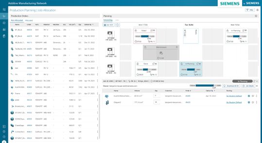 (Darüber hinaus implementiert Ricoh das Additive Manufacturing Network von Siemens, um den Aluminium-BJT-Workflow für Produktionsvorbereitung, Planung, Terminierung und das Produktionsmanagement effizient zu optimieren. Bild: Siemens)