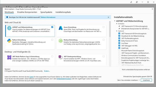 Blazor kann mit Visual Studio 2022 zum Einsatz kommen.(Bild:  Joos / Microsoft)