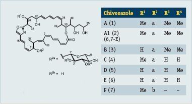 Abb. 3 Chemische Strukturen der Chivosazole. (Archiv: Vogel Business Media)