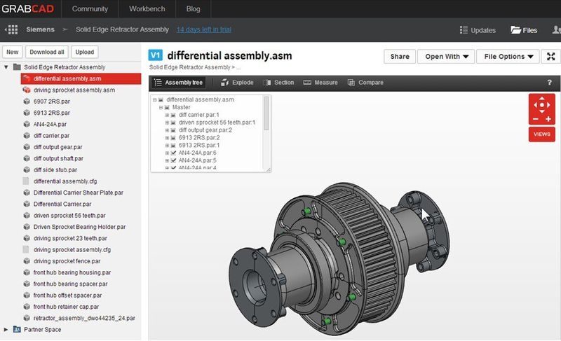 Neu in ST7: Anwender können ihre Designs auf Grad-CAD hochladen, um mit Kollegen, Zulieferern und Kunden zusammenzuarbeiten.  (Siemens PLM)