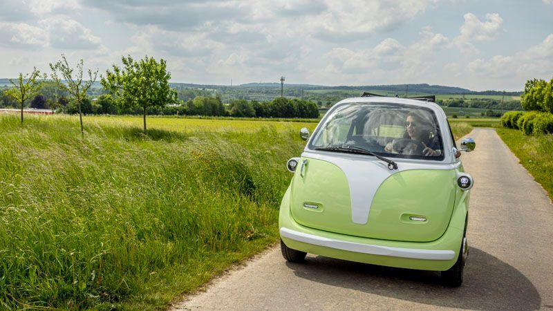 Ein dem Microlino sehr ähnliches Auto plant Electric Brands mit dem Evetta. (Bild: Theodor Barth)