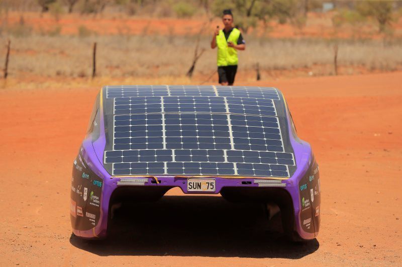 The Sunswift team from the University of New South Wales competed with their car Violet in the World Solar Challenge. (World Solar Challenge)