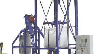 Big-Bag-Entleerstation mit angescjlossener Sluury-Abmischung  (Bild: AGS Schüttguttechnik)