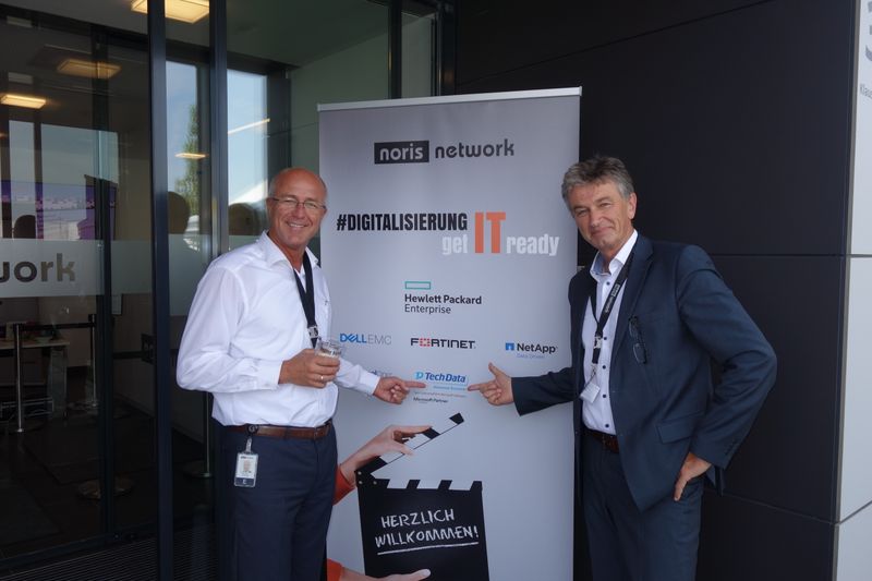(l.) Michael Stapfer, noris network, und Paul-Hermann Mathes, Tech Data, setzen auf die wichtigen Dinge im Leben. (Bild: IT-BUSINESS)
