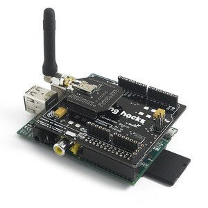 Raspberry Pi und Cooking Hacks samt Bluetooth-Shield. (Bild: Cooking Hacks)