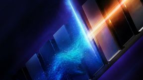 Représentation artistique de la génération d'une impulsion d'attoseconde : dans un onduleur à aimants permanents à polarisation alternée, un nuage d'électrons oscillant émet une impulsion de rayons X brève et intense. (Image :European XFEL/Tobias Wüstefeld)