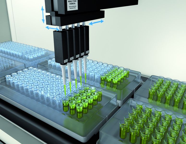 Bei Pipettieranlage werden Wegstrecken gemsessen. (Bild: Siko)