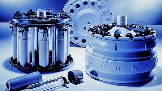 Abb. 1: Die Synthos 3000 Scale-up-Rotoren für die Synthese größerer Volumina.  (Bild: Anton Paar)