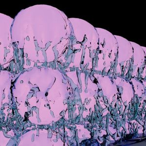 Illustration eines suprasoliden Zustandes, in dem die Eigenschaften einer reibungsfreien Flüssigkeit und eines Festkörpers verschmelzen.