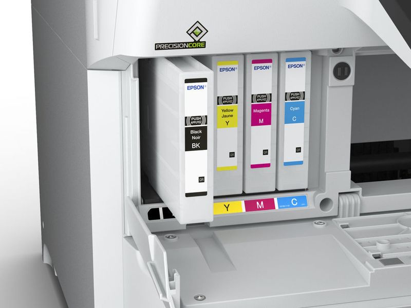 Die Tinte ist beim Workforce WF-C8690DWF in herkömmlichen Kartuschen untergebracht. (Epson)
