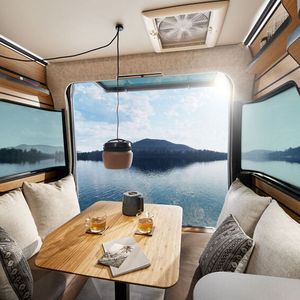 Ein echter Hingucker ist der Loungebereich im Heck.(Bild:  Hymer)