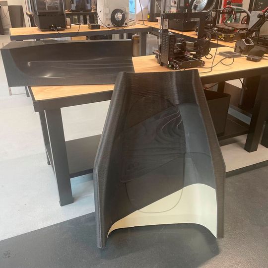 3D-printed laminating moulds made with Luvocom 3F. 3D-printed laminating moulds made with Luvocom 3F.