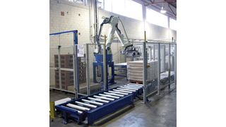 Bild 1: Roboter-Palettieranlage für Pakete mit Möbelteilen. Bild: de Man (Archiv: Vogel Business Media)